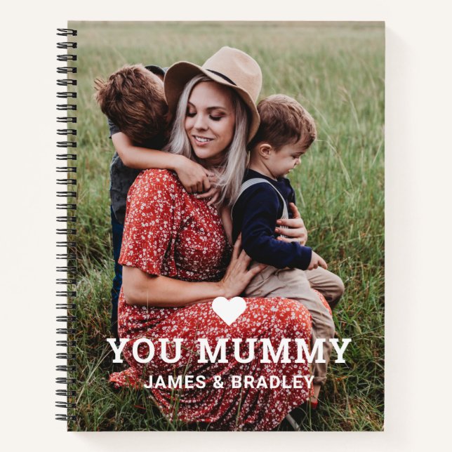 Cute Heart Love You Mummy Mother's Day Photo Notebook (Front)