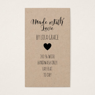 Cute Heart Made with Love Kraft Paper