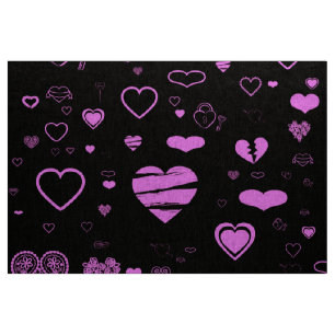 Cute Heart Modern Orchid Fabric