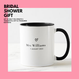 Cute Heart Modern Personalized Mug for Bride