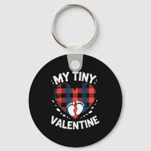 Cute Heart My Tiny Valentine Pregnancy Announcemen Key Ring
