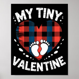 Cute Heart My Tiny Valentine Pregnancy Announcemen Poster