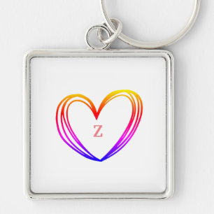 CUTE HEART NAME KEYCHAIN