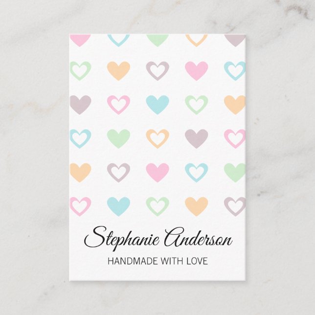 Cute Heart Pattern Business Card (Front)