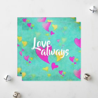 Cute Heart Pattern Love Always Valentine Holiday Card