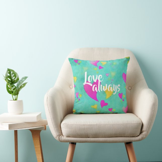Cute Heart Pattern Love Always Your Name Valentine Cushion (Chair)