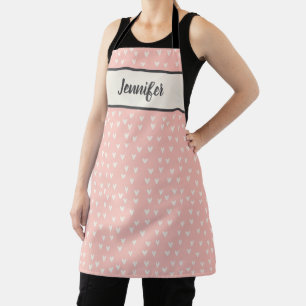 Cute Heart Pattern Pink Apron