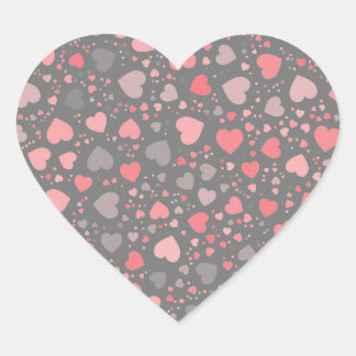 Cute Heart Pattern Pink/Grey Pastel Shades Heart Sticker