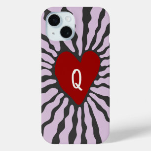Cute heart  personalised letter valentine's day  iPhone 15 case