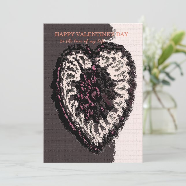Cute heart Personalised Valentine's Day Card  (Standing Front)