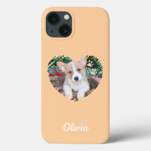 Cute Heart Pet Photo & Dog Paw Prints,Custom iPhone 13 Case