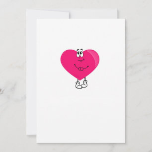 Cute heart, pink heart invitation