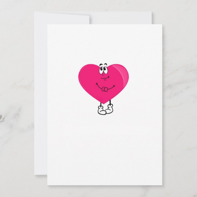 Cute heart, pink heart invitation (Front)