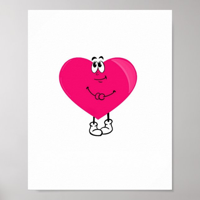 Cute heart, pink heart poster (Front)