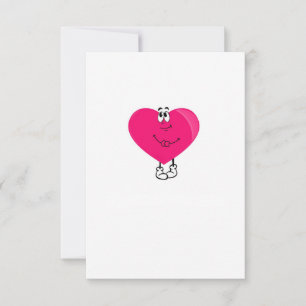 Cute heart, pink heart thank you card
