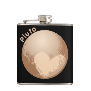 Cute Heart Pluto Hip Flask