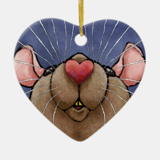 Cute Heart Rat Ornament