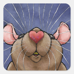 Cute Heart Rat Sticker