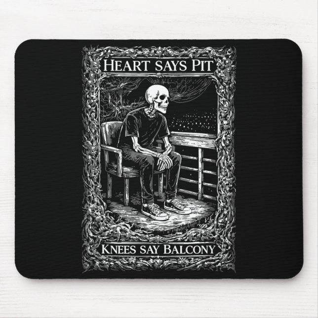 Cute Heart Says Pit Knees Say Mouse Mat (Front)