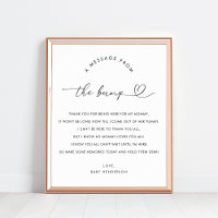 Cute Heart Script Message from the Bump 8x10 Sign