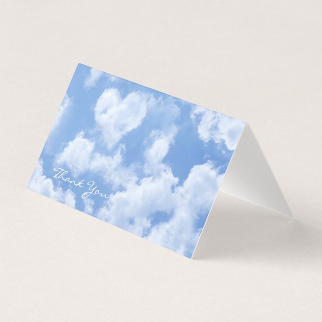 Cute Heart Shaped Cloud In Blue Sky Cheerful Happy (Front)