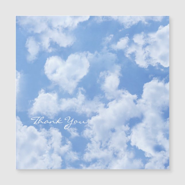 Cute Heart Shaped Cloud In Blue Sky Cheerful Happy (Front)
