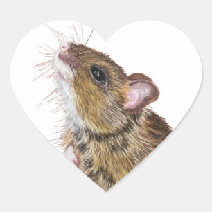 Cute heart-shaped mouse sticker