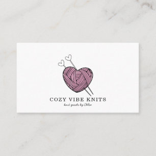 Cute Heart Shaped Yarn Handmade Knit Goods  Business Card