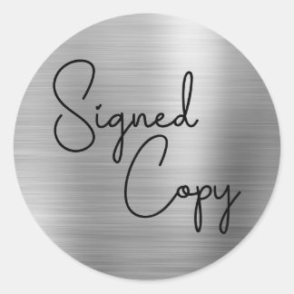 Cute Heart Signed Copy Silver Classic Round Sticker