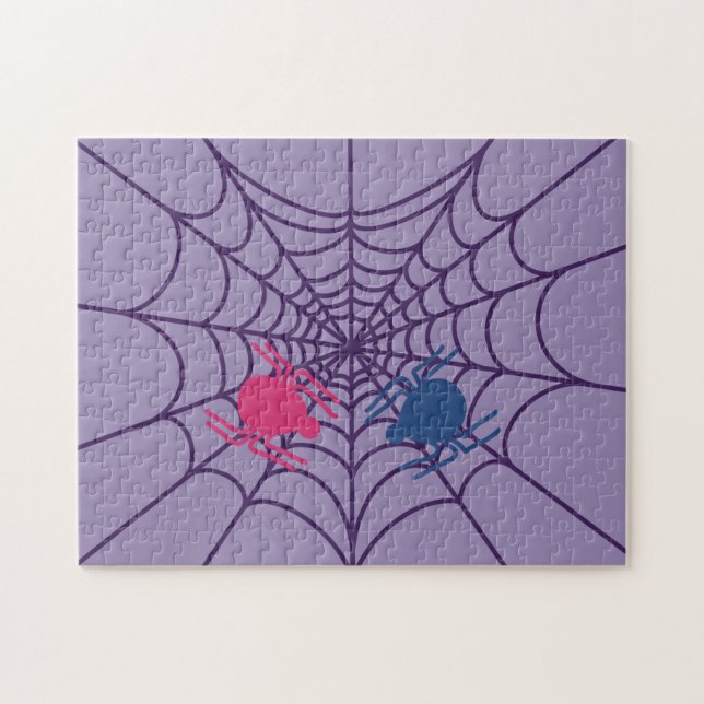 Cute Heart Spider Web Jigsaw Puzzle (Horizontal)