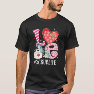 Cute Heart Stethoscope Scrub Life Nurse Lover Vale T-Shirt