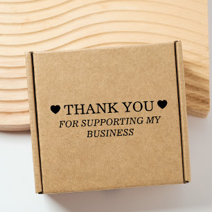 Cute Heart Thank You For Supporting My Business Rubber Stamp