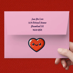 Cute Heart Valentine Love Anniversary  Envelope