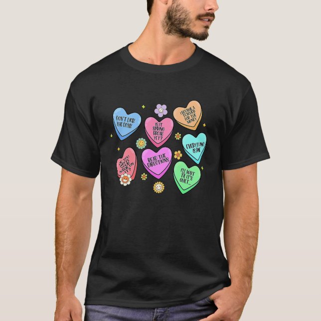 Cute Heart Valentines Day Love Special Education T T-Shirt (Front)