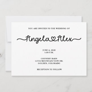 Cute Heart Wedding Invitation