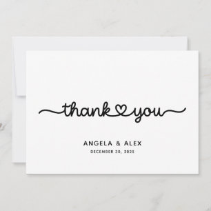 Cute Heart Wedding Thank You Card