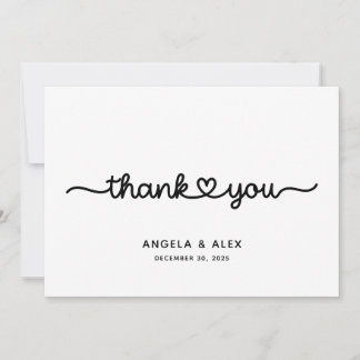 Cute Heart Wedding Thank You Card