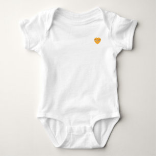Cute Heart with Eyes on White Baby Bodysuit