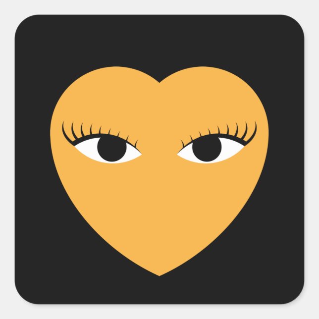 Cute Heart with Eyes round sticker (Front)