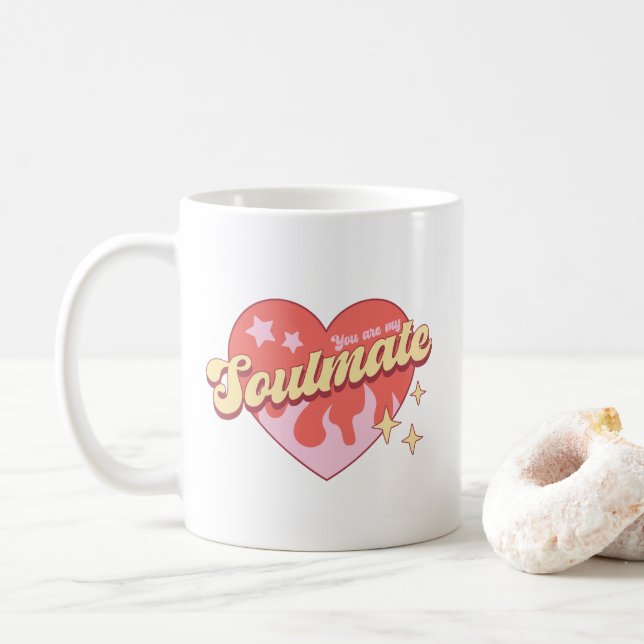 Cute Heart You Are My Soulmate Coffee Mug (With Donut)