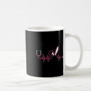Cute Heartbeat Easter Bunny Nurse Stethoscope Coffee Mug