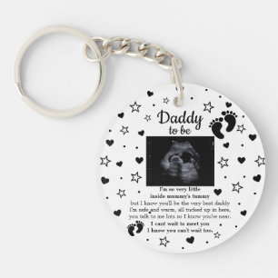 Cute Heartfelt Daddy to be Baby Keepsake Key Ring