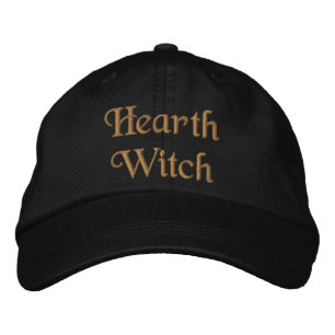 Cute Hearth Witchcraft Quote Bronze Black  Embroidered Hat