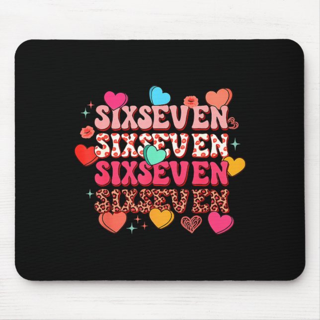 Cute Hearts 67 Meme Six Seven Gen Alpha Slang 6 7  Mouse Mat (Front)