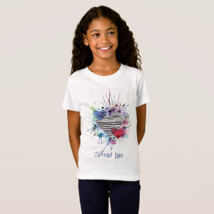Cute Hearts And Washes In Watercolor  T-Shirt