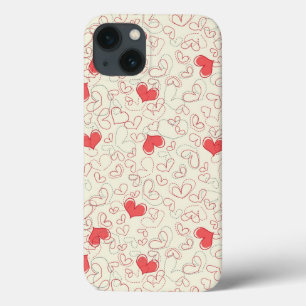 Cute Hearts Background iPhone 13 Case