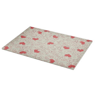 Cute Hearts Background Cutting Board