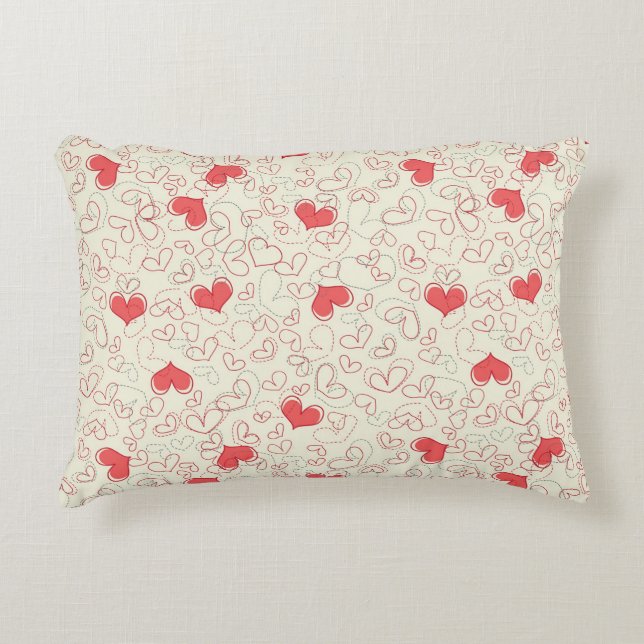 Cute Hearts Background Decorative Cushion (Front)