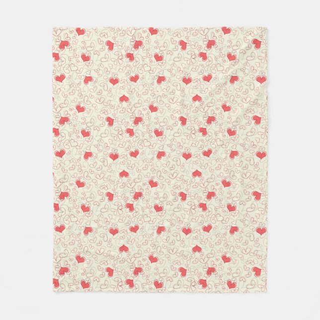 Cute Hearts Background Fleece Blanket (Front)