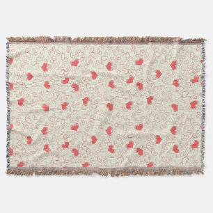 Cute Hearts Background Throw Blanket